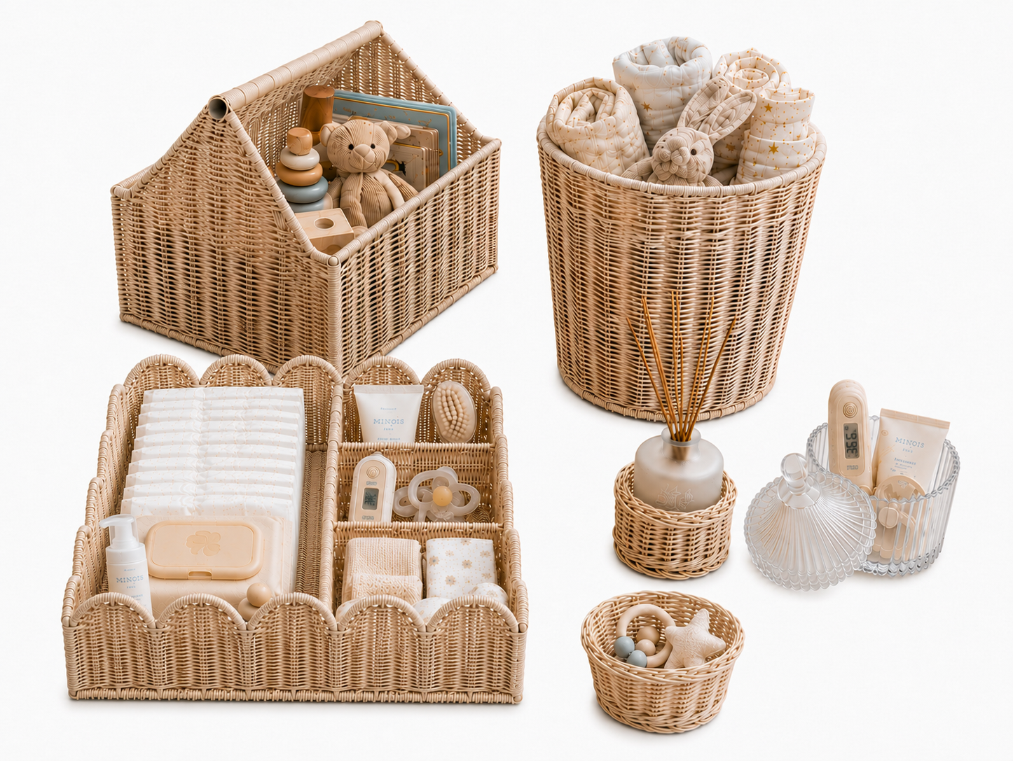 Set Pieza Baby and Kids Milk + 1 porta difusor de REGALO + 1 cesta petit 1 + 1 contenedor de vidrio