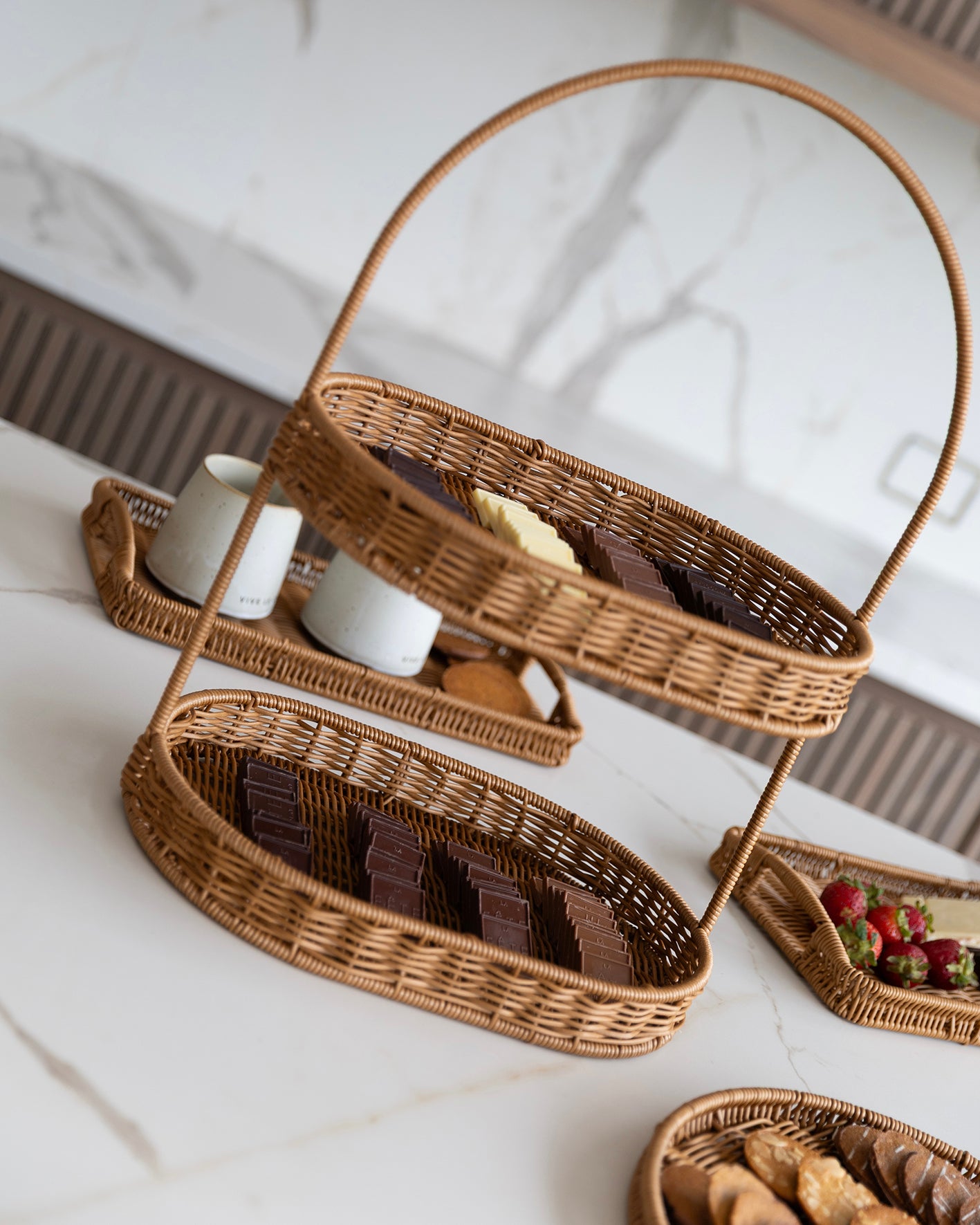 Bandeja de dos pisos Toffee