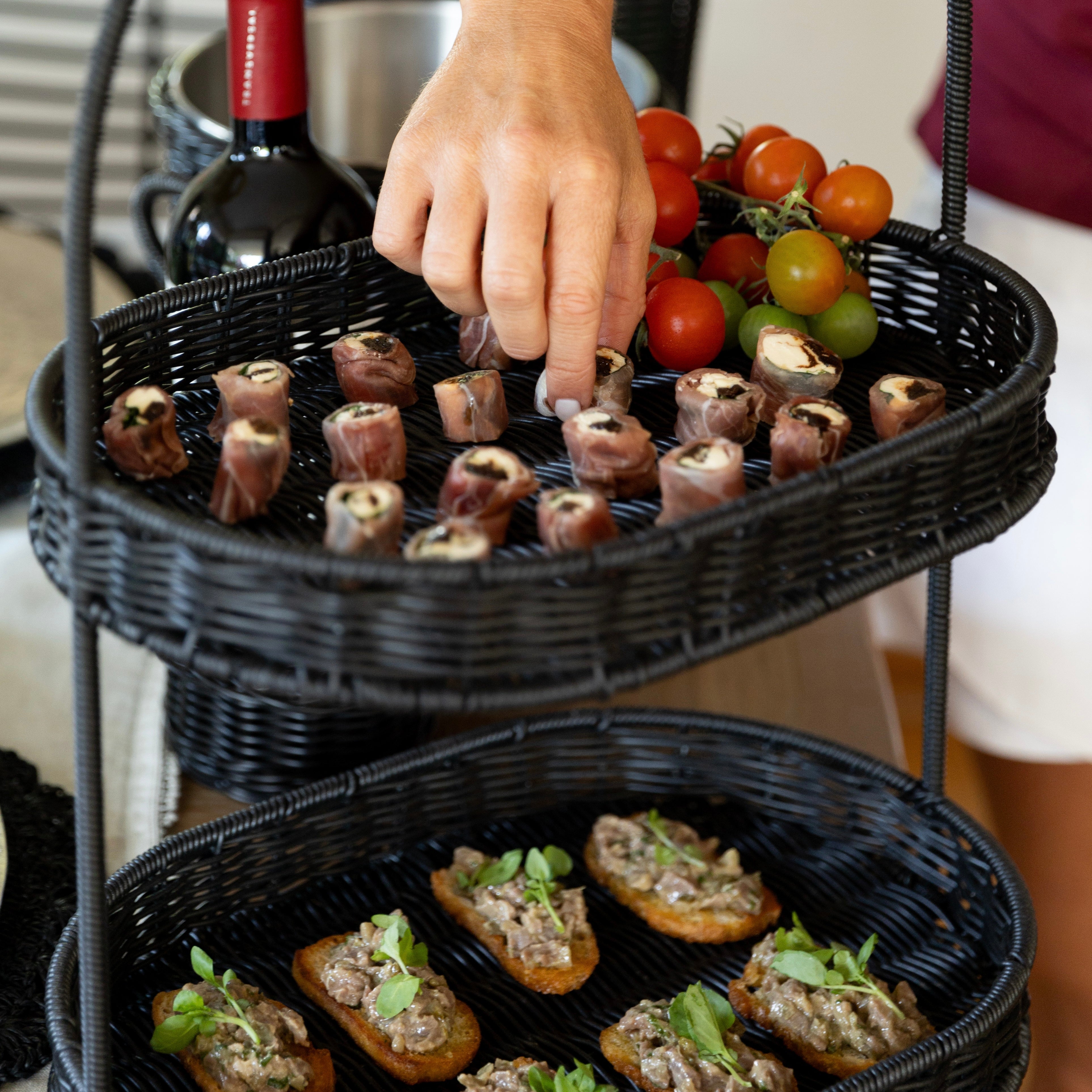 Bandeja de dos pisos Black